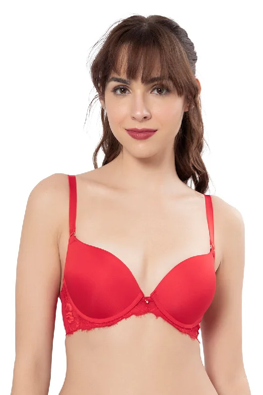 Wide - strap underwire wired bras for added comfort Miracle Lift Double Push-up Bra - Spanish Red Wide - strap underwire wired bras for added comfort Miracle Lift Double Push-up Bra - Spanish Red
