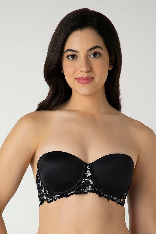 Underwire plus - size sports wired bras for larger busts Femme Lace Padded Wired Multiway Bra - Black Underwire plus - size sports wired bras for larger busts Femme Lace Padded Wired Multiway Bra - Black
