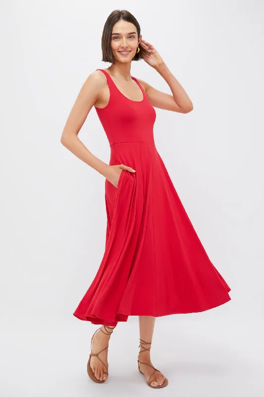 Mini dresses with ribbed textures for a unique appearance Red Leon Dress