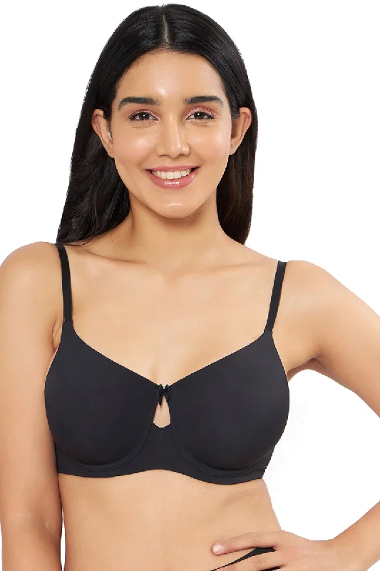 Underwire long - line wired bras for extra support Elegant Dream Padded Wired T-shirt Bra - Black Underwire long - line wired bras for extra support Elegant Dream Padded Wired T-shirt Bra - Black