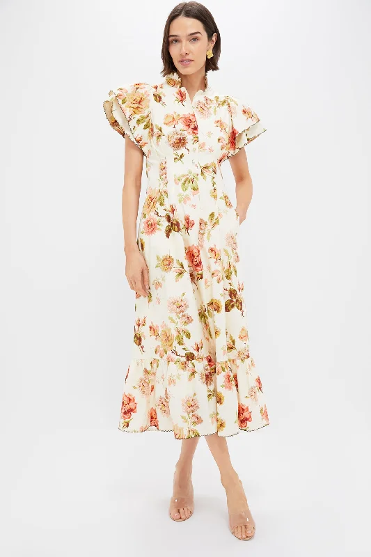 Mini dresses with keyhole necklines Romantic Floral Alicia Dress