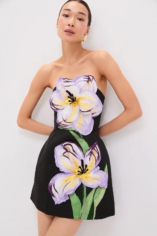 Mini dresses with polka dot patterns Ebony Iris Print Rosalie Mini Dress