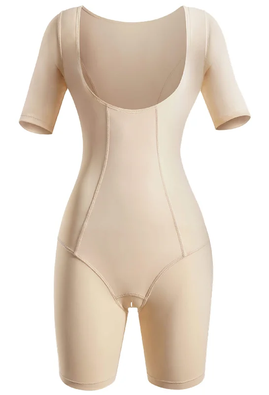 Crew Neck Women's Sustainable Tank Tops Made from Recycled Materials Open Bust Short Sleeve Shaping Bodysuit with Shorts Crew Neck Women's Sustainable Tank Tops Made from Recycled Materials Open Bust Short Sleeve Shaping Bodysuit with Shorts