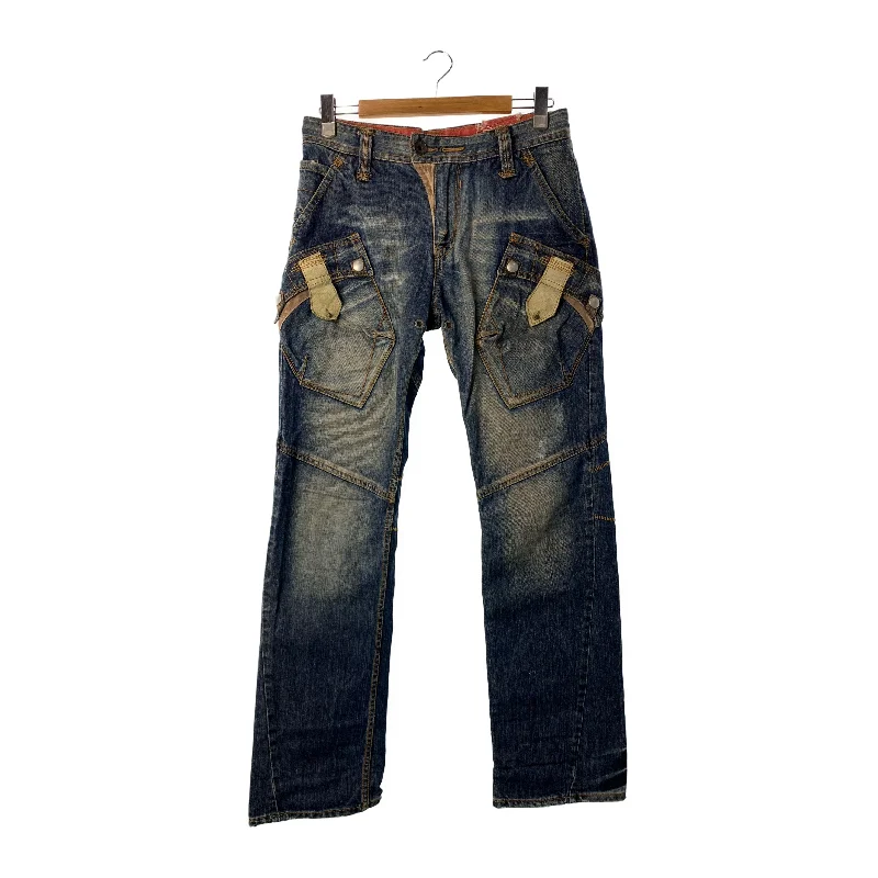 Embroidered women jeans with intricate patterns  TOUGH jeansmith/Straight Pants/32/Indigo/Cotton/