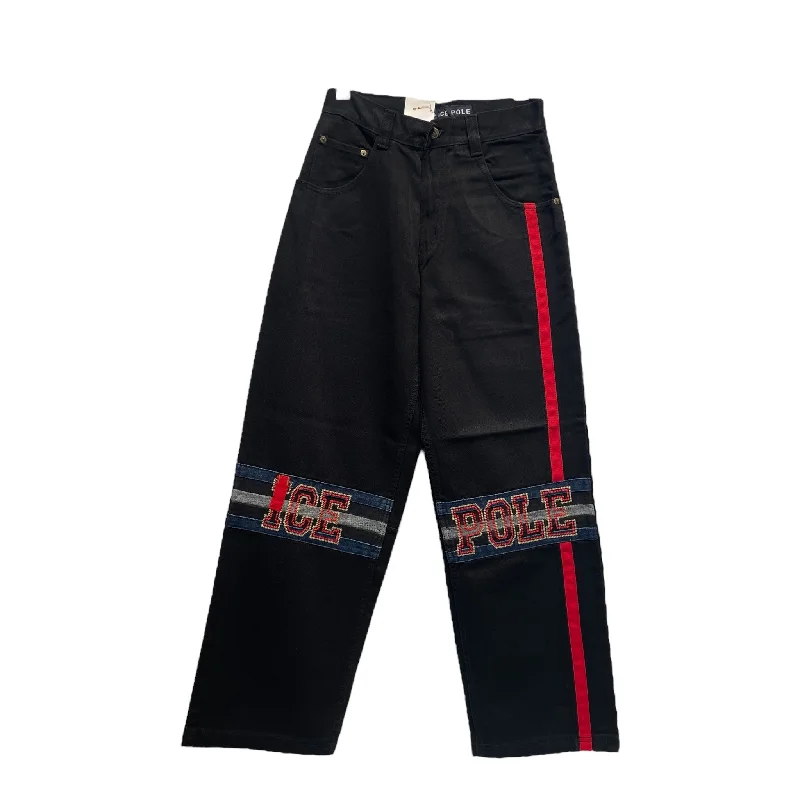 Colored women jeans in vibrant hues like red and yellow  ice pole/Straight Pants/29/Cotton/BLK/Graphic/letter jeans