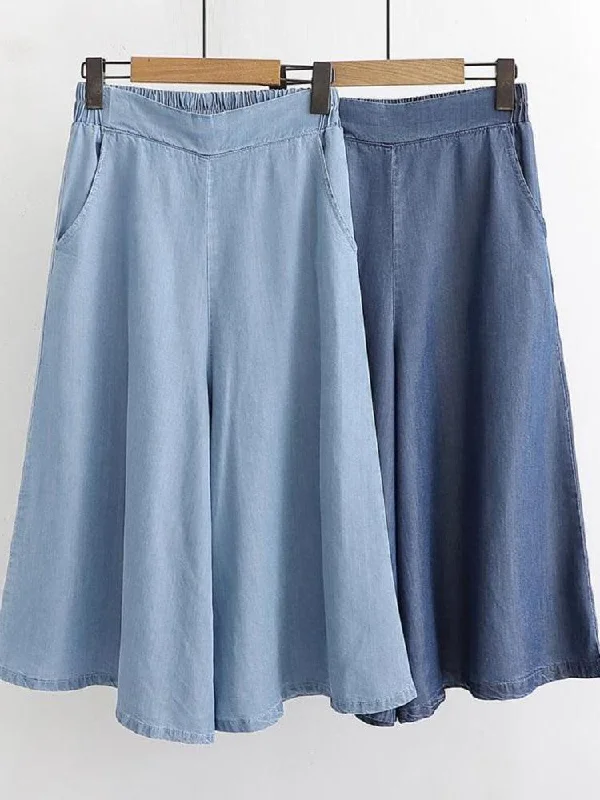 Acid - wash women jeans with a retro finish  Denim Jeans Wide Leg Pants
