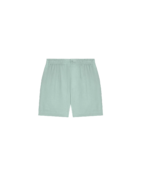 Women's tall - length straight pants Womens DNA Aloe Linen Mid Length Shorts—eucalyptus blue Women's tall - length straight pants Womens DNA Aloe Linen Mid Length Shorts—eucalyptus blue