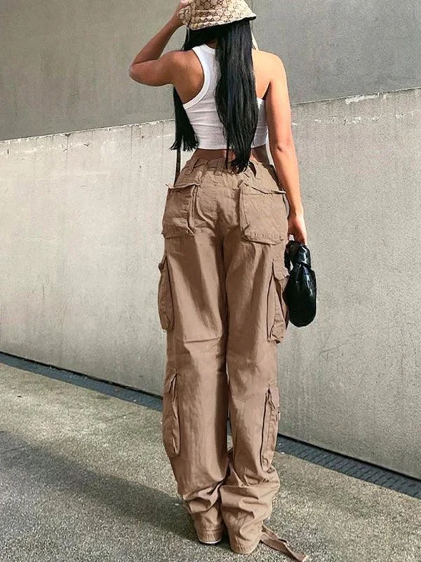 Regular Fit Women's Corduroy Cargo Pants in Burgundy for a Retro - Inspired Look Loose Wide Leg Women Cargo Pants Regular Fit Women's Corduroy Cargo Pants in Burgundy for a Retro - Inspired Look Loose Wide Leg Women Cargo Pants