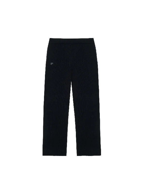 Women's skinny jeans pants Womens Recycled Cashmere Loose Track Pants—black