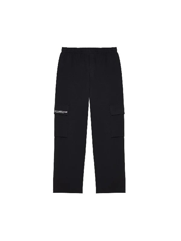 Women's Cargo Pants with Zippered Pockets in Dark Brown for Secure Storage on the Go Womens Recycled Cotton Jersey Cargo Pants—black Women's Cargo Pants with Zippered Pockets in Dark Brown for Secure Storage on the Go Womens Recycled Cotton Jersey Cargo Pants—black
