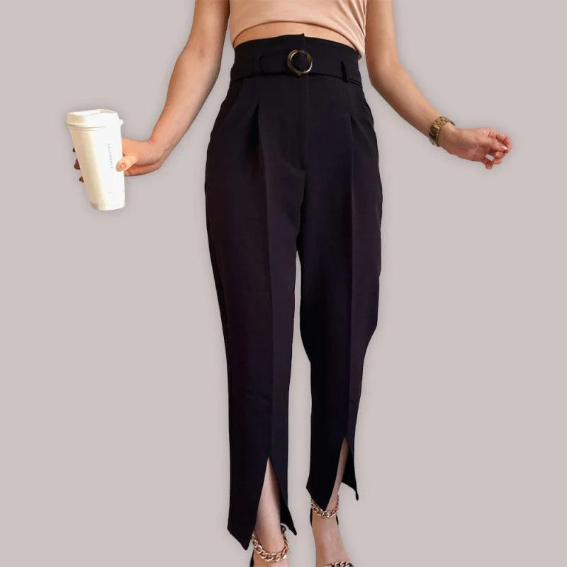 Women's pants for office meetings Stylish Front Pleated Women Pants