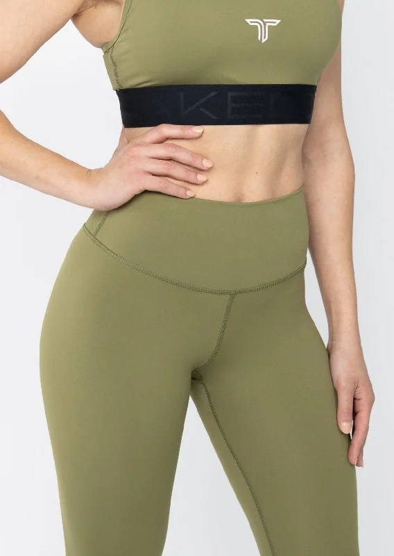 Women's comfortable tight trousers High Waist Power Tech Legging Army Green