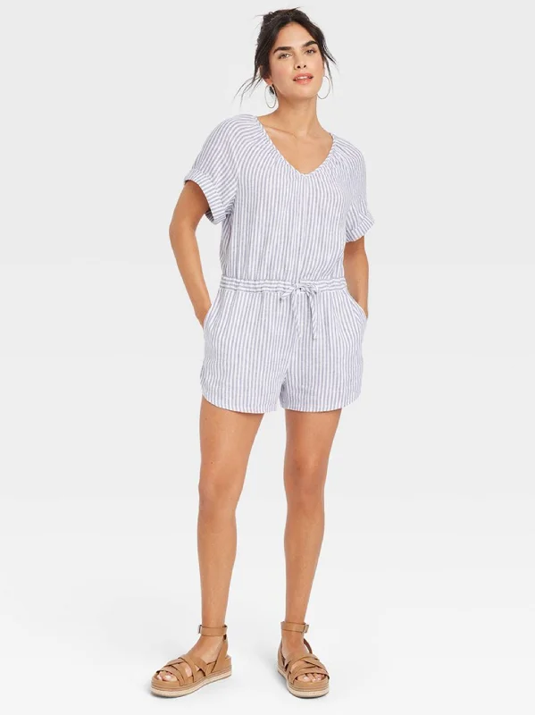 Women jumpsuits with a halter neck for a stylish and flattering choice Women's Striped Jumpsuit,Blue/White Women jumpsuits with a halter neck for a stylish and flattering choice Women's Striped Jumpsuit,Blue/White