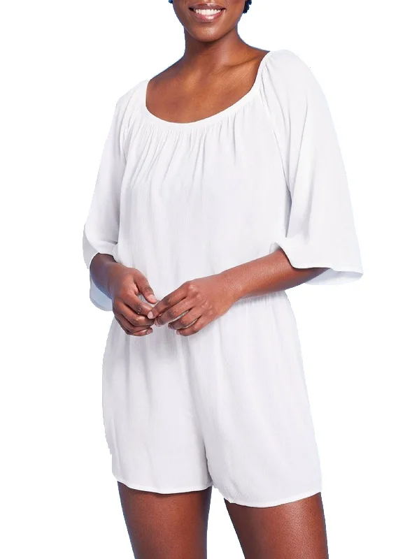 Women jumpsuits with pocket details for added functionality and convenience Women's Textured Jumpsuit,White Women jumpsuits with pocket details for added functionality and convenience Women's Textured Jumpsuit,White