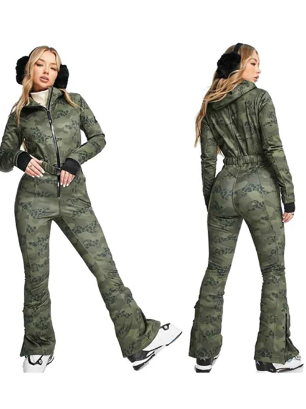 Women jumpsuits with polka - dot patterns for a classic and playful style Women's Camo Printed Ski Suit,Green Women jumpsuits with polka - dot patterns for a classic and playful style Women's Camo Printed Ski Suit,Green