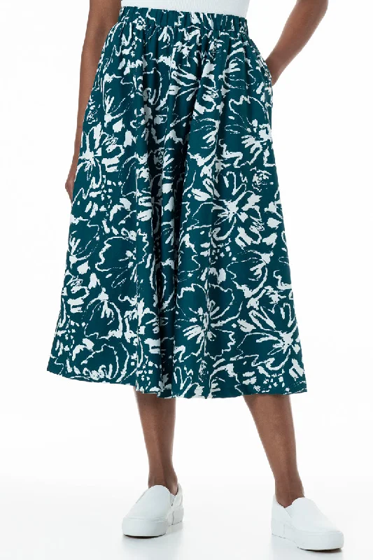 Women's Wide - Leg Sweatpants in Beige with Elastic Cuffs for a Relaxed and Trendy Outfit A-Line Midi Skirt _ 152025 _ Teal