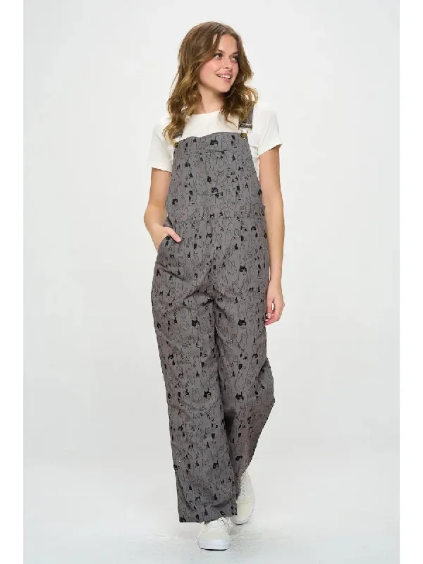 Women jumpsuits with abstract prints for an artistic and unique outfit All Over Cat Overalls Women jumpsuits with abstract prints for an artistic and unique outfit All Over Cat Overalls