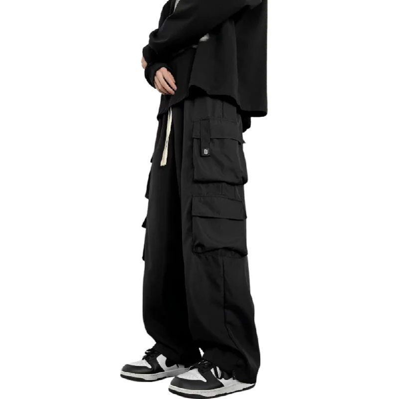 Plus Size Women's Drawstring - Waist Cargo Pants in Gray for a Relaxed and Casual Outfit American Cotton Wide-Leg Hiking Cargo Pants Plus Size Women's Drawstring - Waist Cargo Pants in Gray for a Relaxed and Casual Outfit American Cotton Wide-Leg Hiking Cargo Pants