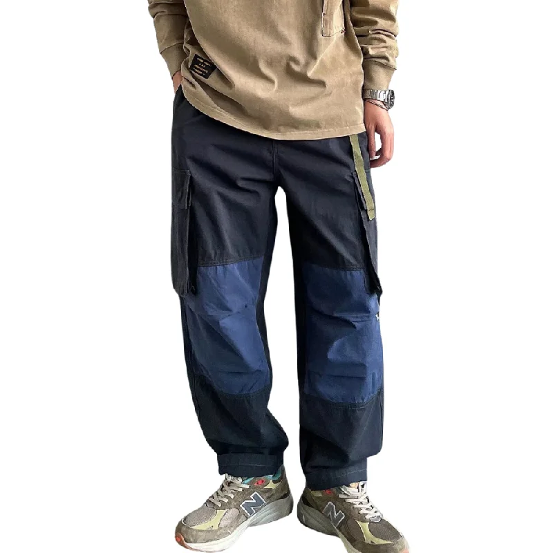 Women's Cargo Jogger Pants in Charcoal with Reflective Stripes for Nighttime Exercises American High Street Color Block Cargo Pants Women's Cargo Jogger Pants in Charcoal with Reflective Stripes for Nighttime Exercises American High Street Color Block Cargo Pants