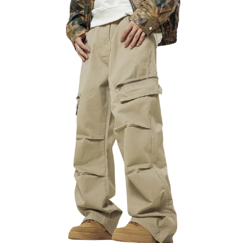 Regular Fit Women's Polyester - Blend Cargo Pants in Army Green for Hiking and Camping Trips American Pleated Zippered Cargo Pants Regular Fit Women's Polyester - Blend Cargo Pants in Army Green for Hiking and Camping Trips American Pleated Zippered Cargo Pants