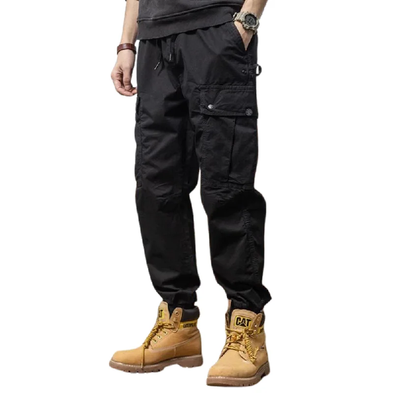 Plus Size Women's Elastic - Waist Cargo Pants in Navy Blue for Comfortable Everyday Wear American Pocket Drawstring Cargo Pants Plus Size Women's Elastic - Waist Cargo Pants in Navy Blue for Comfortable Everyday Wear American Pocket Drawstring Cargo Pants
