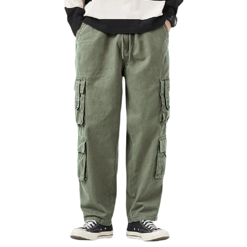 Plus Size Women's Elastic - Waist Cargo Pants in Navy Blue for Comfortable Everyday Wear American Straight High Street Trendy Cargo Pants Plus Size Women's Elastic - Waist Cargo Pants in Navy Blue for Comfortable Everyday Wear American Straight High Street Trendy Cargo Pants