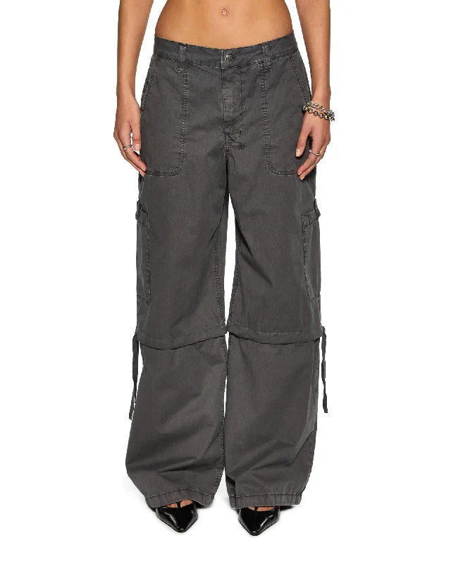 Plus Size Women's Drawstring - Waist Cargo Pants in Gray for a Relaxed and Casual Outfit BAGGY CARGO CHARCOAL Plus Size Women's Drawstring - Waist Cargo Pants in Gray for a Relaxed and Casual Outfit BAGGY CARGO CHARCOAL