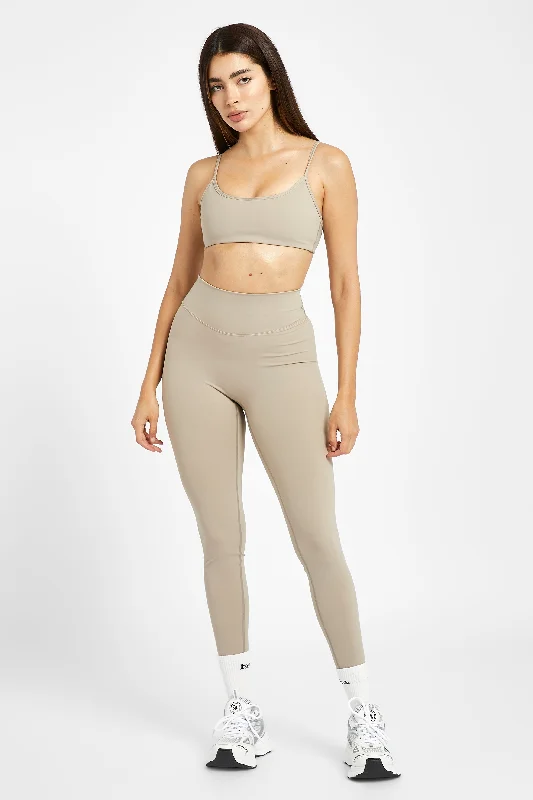 Women's corduroy tight trousers Base Sculpting Leggings - Taupe