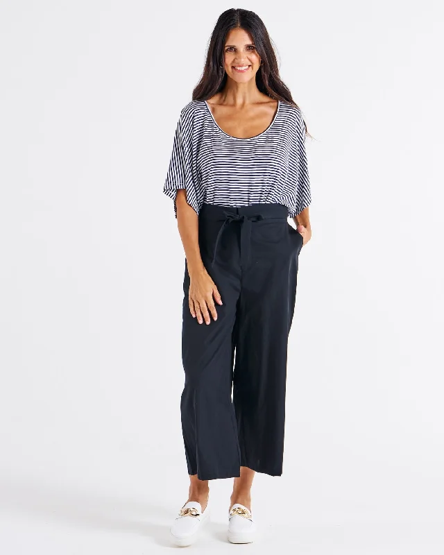 Women's checked tight trousers Betty Basics Cabo Crop Pant Black