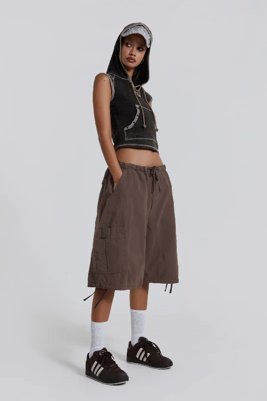 Women's Slim Fit Ripstop Cargo Pants in Olive Green for Outdoor Adventures Brown Parachute Cargo Shorts Women's Slim Fit Ripstop Cargo Pants in Olive Green for Outdoor Adventures Brown Parachute Cargo Shorts