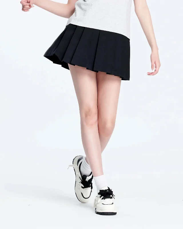 Skirts with a front zipper C7021 Pleated Mini Skirt