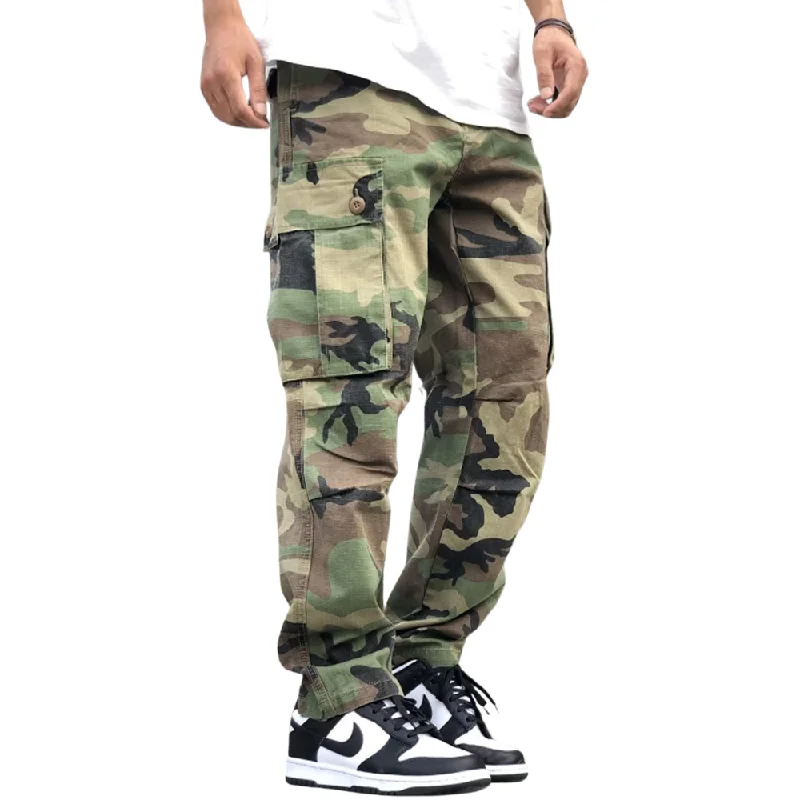 Women's Cargo Pants with Zippered Pockets in Dark Brown for Secure Storage on the Go Casual Straight-Leg Loose Camouflage Cargo Pants Women's Cargo Pants with Zippered Pockets in Dark Brown for Secure Storage on the Go Casual Straight-Leg Loose Camouflage Cargo Pants