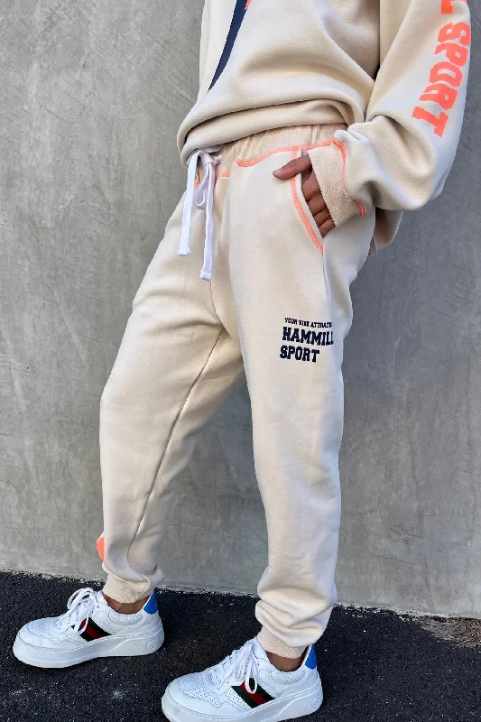 Tie - Dye Women's Sweatpants in Multicolor for a Retro and Fun Summer Vibe CAT HAMMILL Womens Fleecy Track Pant Natural