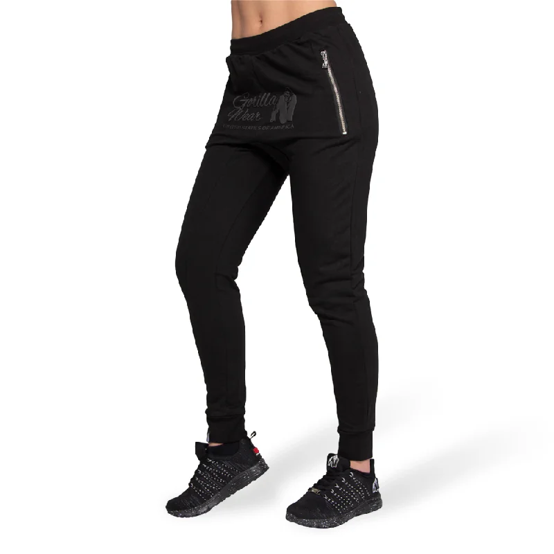 Plus Size Women's Side - Stripe Sweatpants in Navy and White for a Nautical - Inspired Style Celina Drop Crotch Joggers- Black Plus Size Women's Side - Stripe Sweatpants in Navy and White for a Nautical - Inspired Style Celina Drop Crotch Joggers- Black