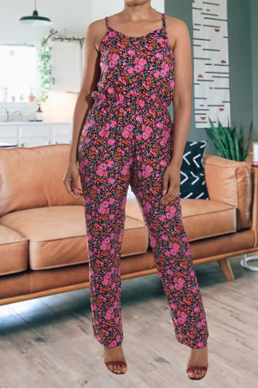 Strapless women jumpsuits for a beachside wedding or resort wear Cerise And Black Strappy Jumpsuit Strapless women jumpsuits for a beachside wedding or resort wear Cerise And Black Strappy Jumpsuit