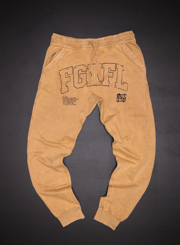 Plus Size Women's Side - Stripe Sweatpants in Navy and White for a Nautical - Inspired Style ARCH JOGGER - CAMEL