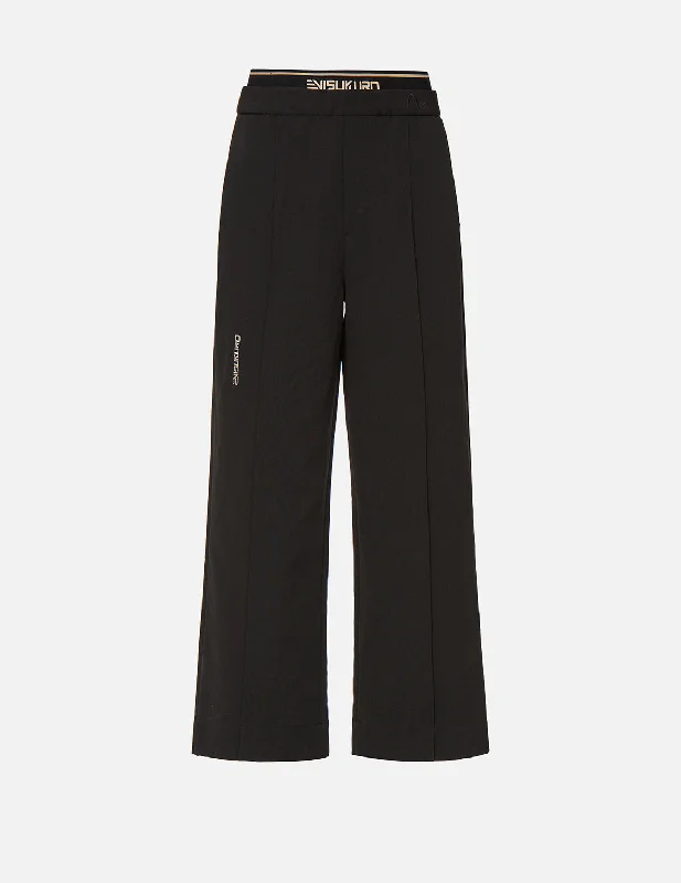 Plus Size Women's Elastic - Waist Sweatpants in Dark Green with a Flattering Fit Double Waistband Wide Leg Pants Plus Size Women's Elastic - Waist Sweatpants in Dark Green with a Flattering Fit Double Waistband Wide Leg Pants