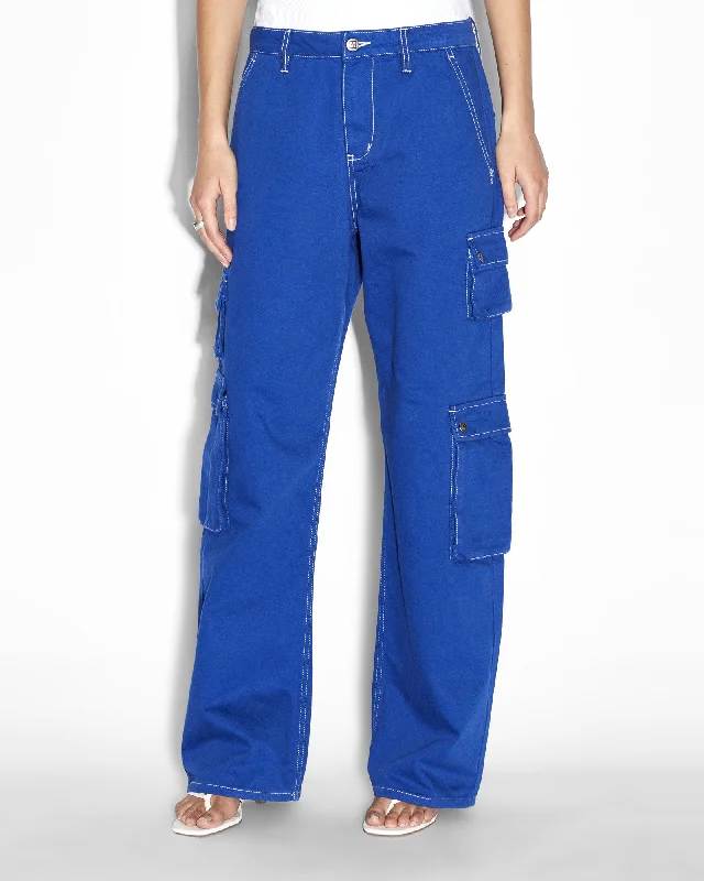 Regular Fit Women's Recycled Material Cargo Pants in Light Gray for an Eco - Friendly Choice DRILL CARGO COBALT Regular Fit Women's Recycled Material Cargo Pants in Light Gray for an Eco - Friendly Choice DRILL CARGO COBALT