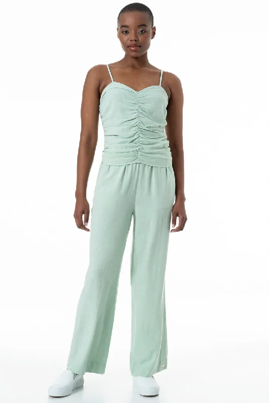 Plus Size Women's Elastic - Waist Sweatpants in Dark Green with a Flattering Fit Elasticated Linen Pants _ 152036 _ Sage Plus Size Women's Elastic - Waist Sweatpants in Dark Green with a Flattering Fit Elasticated Linen Pants _ 152036 _ Sage