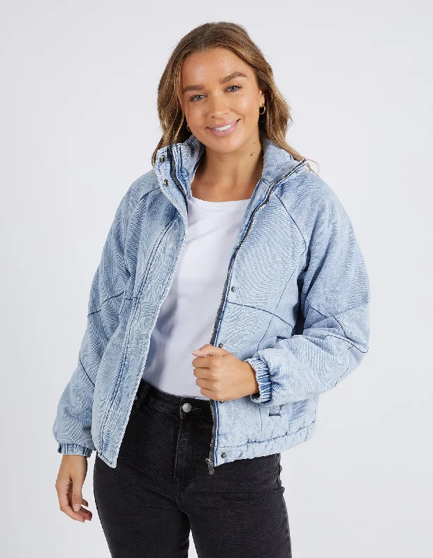 Women's cropped satin jackets in pastel shades for a glamorous evening out Foxwood Rosealee Denim Jacket Vintage Mid Blue Women's cropped satin jackets in pastel shades for a glamorous evening out Foxwood Rosealee Denim Jacket Vintage Mid Blue