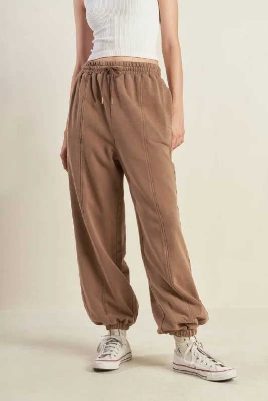 Plus Size Women's Side - Stripe Sweatpants in Navy and White for a Nautical - Inspired Style DELIGHTFUL DRAPE FRENCH TERRY JOGGER PANTS Plus Size Women's Side - Stripe Sweatpants in Navy and White for a Nautical - Inspired Style DELIGHTFUL DRAPE FRENCH TERRY JOGGER PANTS