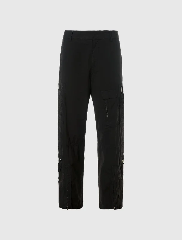 Women's Cargo Pants with Zippered Pockets in Dark Brown for Secure Storage on the Go ZIPPED POCKET PANTS Women's Cargo Pants with Zippered Pockets in Dark Brown for Secure Storage on the Go ZIPPED POCKET PANTS
