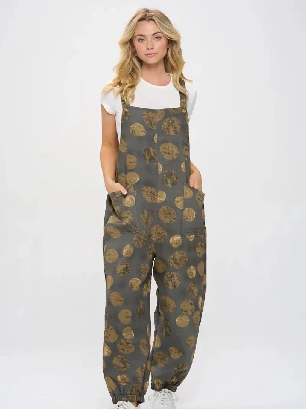 Women jumpsuits with tassel trims for a playful and fashionable touch Grey Moon Print Overalls Women jumpsuits with tassel trims for a playful and fashionable touch Grey Moon Print Overalls
