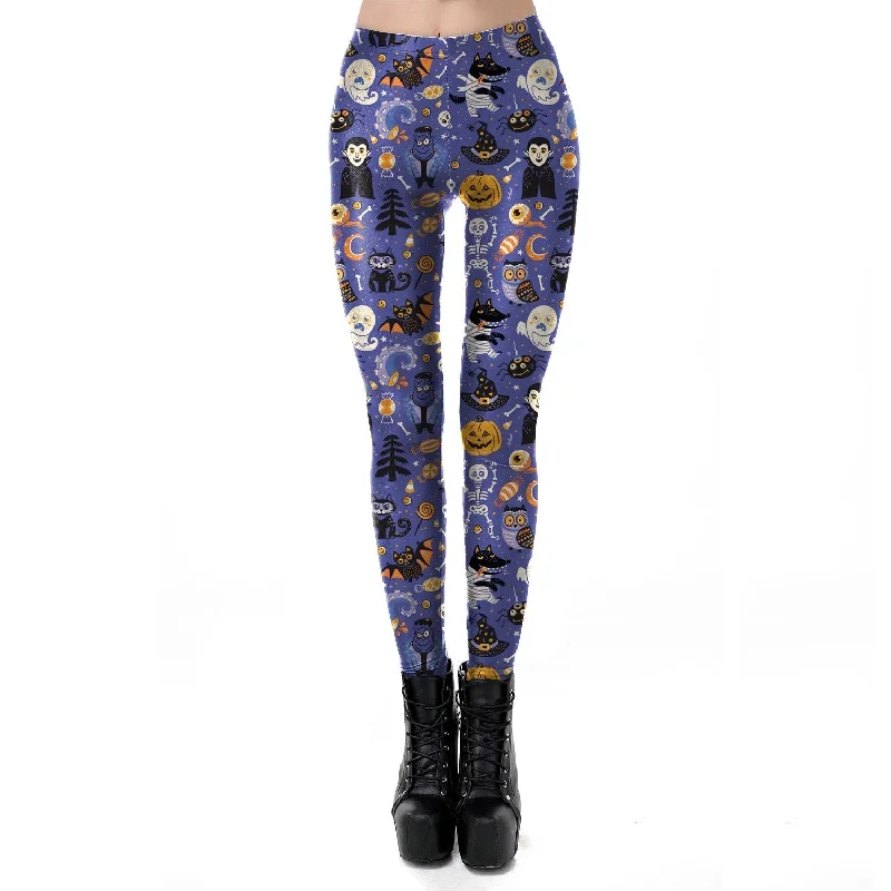 Women's easy - care tight trousers Halloween Collage Leggings