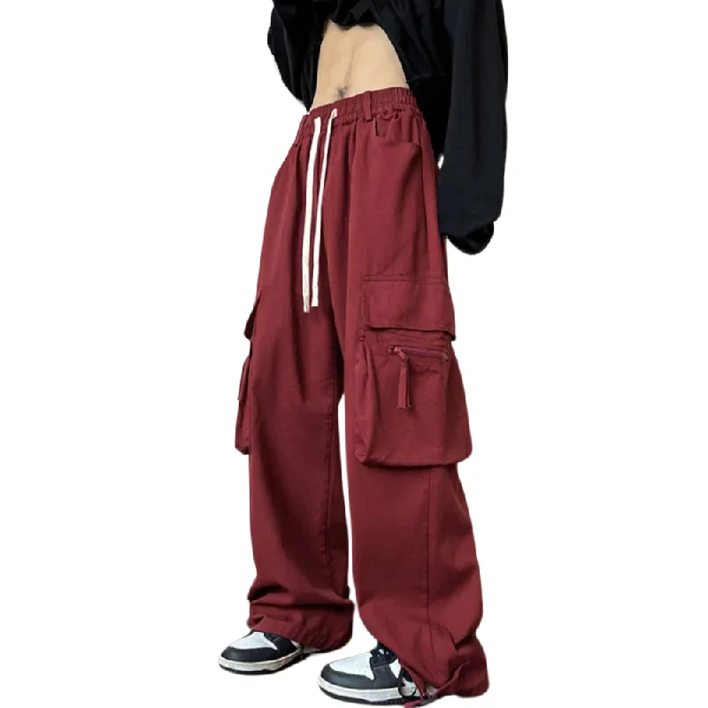 Women's Cargo Pants with Concealed Pockets in Dark Olive for a Sleek and Functional Design High Street Hip Hop Pocket Zip Cargo Pants Women's Cargo Pants with Concealed Pockets in Dark Olive for a Sleek and Functional Design High Street Hip Hop Pocket Zip Cargo Pants