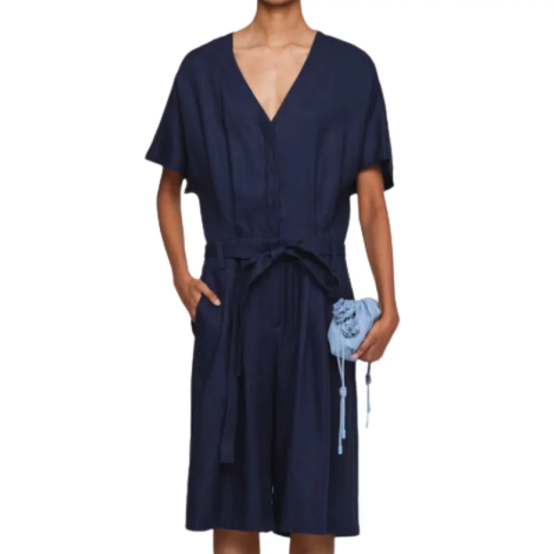 Women jumpsuits with a wrap - around design for a flattering fit Linen "Ambrose" Jumpsuit Women jumpsuits with a wrap - around design for a flattering fit Linen "Ambrose" Jumpsuit
