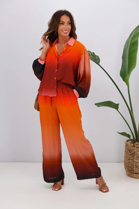 Women's spandex - blend tight trousers Joop & Gypsy Sonar Terrace Ombre Pant Set