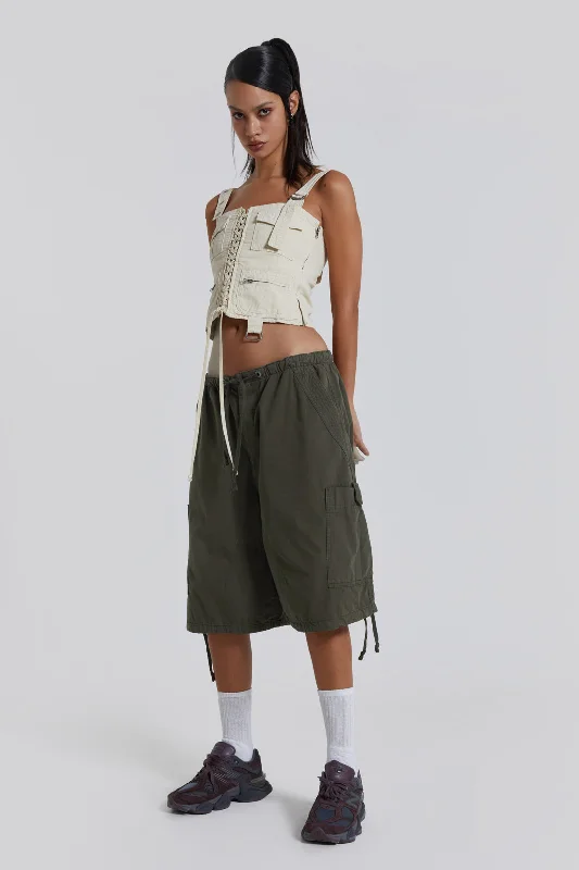 Regular Fit Women's Cargo Pants with Embroidered Details in Pink for a Unique and Stylish Touch Khaki Parachute Cargo Shorts Regular Fit Women's Cargo Pants with Embroidered Details in Pink for a Unique and Stylish Touch Khaki Parachute Cargo Shorts