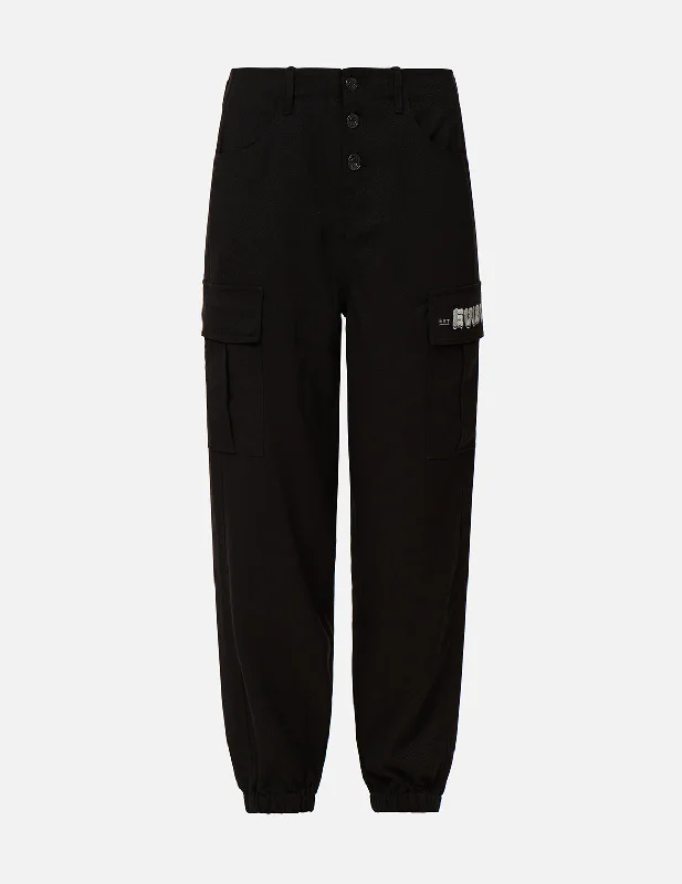 High - Waisted Women's Jogger Sweatpants in Black with Zip Pockets for a Stylish and Practical Look Logo Embroidery Twill Joggers High - Waisted Women's Jogger Sweatpants in Black with Zip Pockets for a Stylish and Practical Look Logo Embroidery Twill Joggers