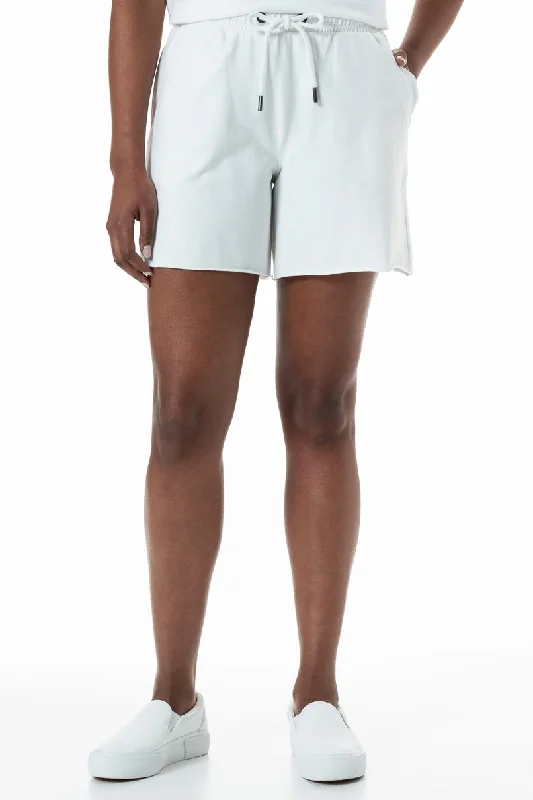 Plus Size Women's Elastic - Waist Sweatpants in Dark Green with a Flattering Fit Longer Length Fleece Shorts _ 151998 _ White